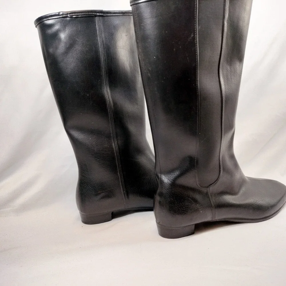 Eskiloos Black Tall Winter Boots; Waterproof Rubber Faux Fur Lined Made in USA